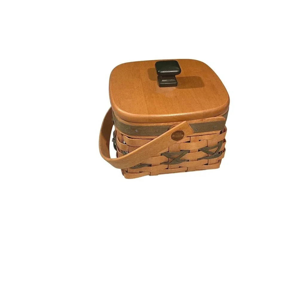 Longaberger‎ 2000 Let It Snow Tree Trimming Basket with Lid and Tag Miniature